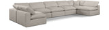 Comfy Beige Linen Textured Fabric Modular Sectional 187Beige-Sec7B Meridian Furniture