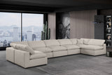 Comfy Beige Linen Textured Fabric Modular Sectional 187Beige-Sec7B Meridian Furniture