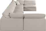 Comfy Beige Linen Textured Fabric Modular Sectional 187Beige-Sec7B Meridian Furniture