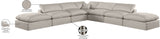 Comfy Beige Linen Textured Fabric Modular Sectional 187Beige-Sec7C Meridian Furniture