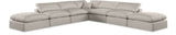 Comfy Beige Linen Textured Fabric Modular Sectional 187Beige-Sec7C Meridian Furniture