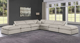 Comfy Beige Linen Textured Fabric Modular Sectional 187Beige-Sec7C Meridian Furniture