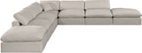 Comfy Beige Linen Textured Fabric Modular Sectional 187Beige-Sec7C Meridian Furniture