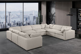 Comfy Beige Linen Textured Fabric Modular Sectional 187Beige-Sec8A Meridian Furniture