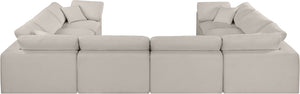 Comfy Beige Linen Textured Fabric Modular Sectional 187Beige-Sec8A Meridian Furniture