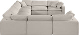 Comfy Beige Linen Textured Fabric Modular Sectional 187Beige-Sec8A Meridian Furniture