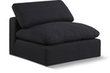 Comfy Black Linen Textured Fabric Modular Armless Chair 187Black-Armless Meridian Furniture