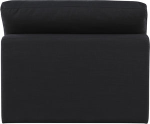 Comfy Black Linen Textured Fabric Modular Armless Chair 187Black-Armless Meridian Furniture