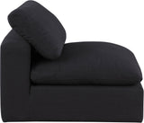 Comfy Black Linen Textured Fabric Modular Armless Chair 187Black-Armless Meridian Furniture