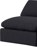 Comfy Black Linen Textured Fabric Modular Armless Chair 187Black-Armless Meridian Furniture