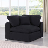 Comfy Black Linen Textured Fabric Modular Corner Chair 187Black-Corner Meridian Furniture