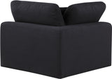 Comfy Black Linen Textured Fabric Modular Corner Chair 187Black-Corner Meridian Furniture