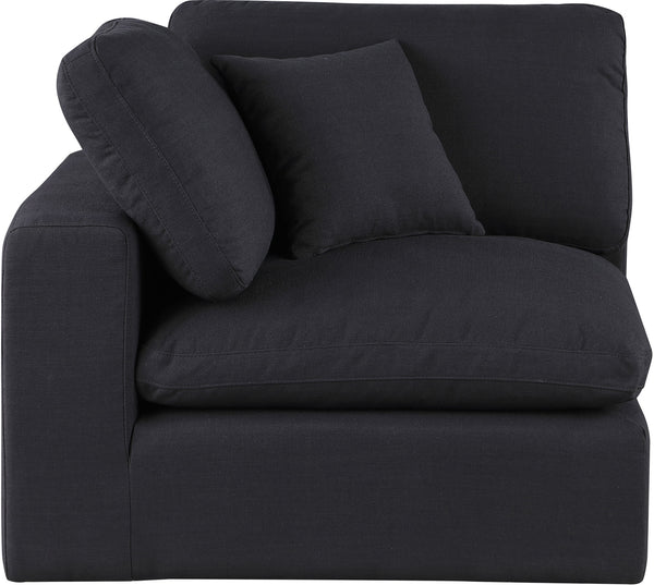 Comfy Black Linen Textured Fabric Modular Corner Chair 187Black-Corner Meridian Furniture