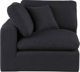 Comfy Black Linen Textured Fabric Modular Corner Chair 187Black-Corner Meridian Furniture