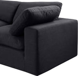 Comfy Black Linen Textured Fabric Modular Corner Chair 187Black-Corner Meridian Furniture