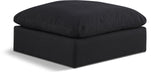 Comfy Black Linen Textured Fabric Modular Ottoman 187Black-Ott Meridian Furniture