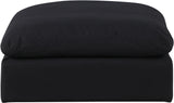 Comfy Black Linen Textured Fabric Modular Ottoman 187Black-Ott Meridian Furniture