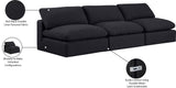 Comfy Black Linen Textured Fabric Modular Sofa 187Black-S117 Meridian Furniture