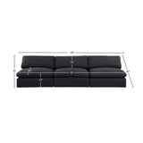 Comfy Black Linen Textured Fabric Modular Sofa 187Black-S117 Meridian Furniture