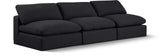 Comfy Black Linen Textured Fabric Modular Sofa 187Black-S117 Meridian Furniture