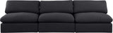 Comfy Black Linen Textured Fabric Modular Sofa 187Black-S117 Meridian Furniture