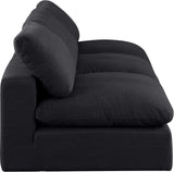 Comfy Black Linen Textured Fabric Modular Sofa 187Black-S117 Meridian Furniture