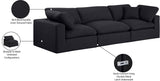 Comfy Black Linen Textured Fabric Modular Sofa 187Black-S119 Meridian Furniture