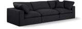 Comfy Black Linen Textured Fabric Modular Sofa 187Black-S119 Meridian Furniture