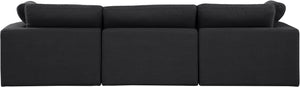 Comfy Black Linen Textured Fabric Modular Sofa 187Black-S119 Meridian Furniture