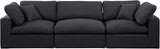 Comfy Black Linen Textured Fabric Modular Sofa 187Black-S119 Meridian Furniture