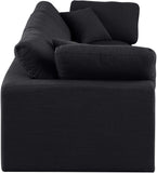 Comfy Black Linen Textured Fabric Modular Sofa 187Black-S119 Meridian Furniture