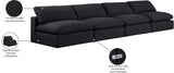 Comfy Black Linen Textured Fabric Modular Sofa 187Black-S156 Meridian Furniture