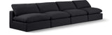 Comfy Black Linen Textured Fabric Modular Sofa 187Black-S156 Meridian Furniture