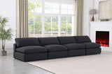 Comfy Black Linen Textured Fabric Modular Sofa 187Black-S156 Meridian Furniture