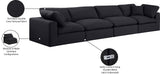 Comfy Black Linen Textured Fabric Modular Sofa 187Black-S158 Meridian Furniture