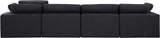 Comfy Black Linen Textured Fabric Modular Sofa 187Black-S158 Meridian Furniture