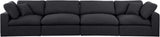 Comfy Black Linen Textured Fabric Modular Sofa 187Black-S158 Meridian Furniture