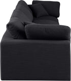 Comfy Black Linen Textured Fabric Modular Sofa 187Black-S158 Meridian Furniture