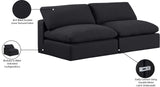 Comfy Black Linen Textured Fabric Modular Sofa 187Black-S78 Meridian Furniture