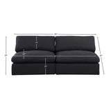 Comfy Black Linen Textured Fabric Modular Sofa 187Black-S78 Meridian Furniture