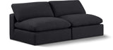 Comfy Black Linen Textured Fabric Modular Sofa 187Black-S78 Meridian Furniture