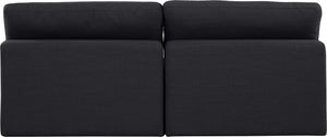 Comfy Black Linen Textured Fabric Modular Sofa 187Black-S78 Meridian Furniture