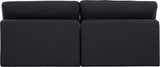 Comfy Black Linen Textured Fabric Modular Sofa 187Black-S78 Meridian Furniture