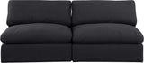 Comfy Black Linen Textured Fabric Modular Sofa 187Black-S78 Meridian Furniture