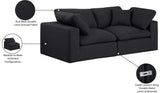 Comfy Black Linen Textured Fabric Modular Sofa 187Black-S80 Meridian Furniture