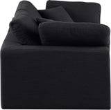 Comfy Black Linen Textured Fabric Modular Sofa 187Black-S80 Meridian Furniture