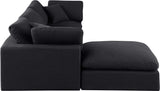 Comfy Black Linen Textured Fabric Modular Sectional 187Black-Sec4A Meridian Furniture