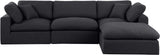 Comfy Black Linen Textured Fabric Modular Sectional 187Black-Sec4A Meridian Furniture