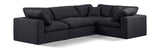 Comfy Black Linen Textured Fabric Modular Sectional 187Black-Sec4C Meridian Furniture