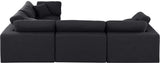 Comfy Black Linen Textured Fabric Modular Sectional 187Black-Sec4C Meridian Furniture